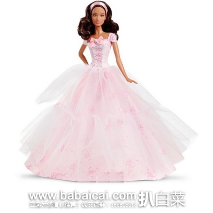 亚马逊海外购：2016年新款 Barbie 芭比娃娃 2016生日心愿版 特价￥129.42，直邮免税，凑单直邮免运费，含税到手仅￥149