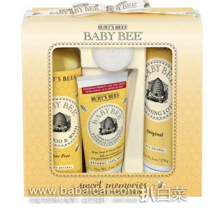 Burt’s Bees 小蜜蜂 纯天然 婴儿洗护套装  现降至$14.98