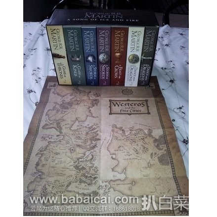 英国亚马逊：Prime会员特价！A Song of Ice and Fire《冰与火之歌》英文原版平装7册 原价£65，现历史新低£22，直邮免税，到手仅￥275