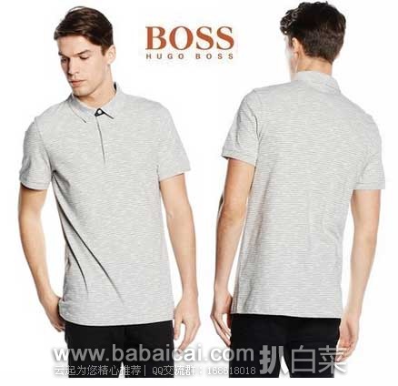 英国亚马逊：BOSS Orange 橙标系列 男款 纯棉休闲条纹Polo衫（原价£75，现特价£26.13），直邮退税后实付£21.78