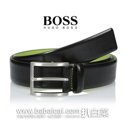 HUGO BOSS 雨果博斯 Terras Belt 绿标 男士 真皮皮带  现降至$43.47