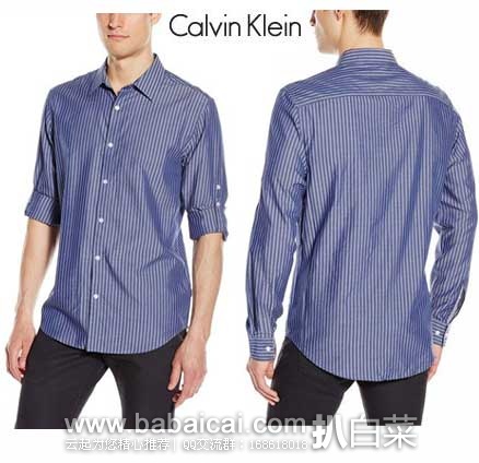 Calvin Klein 男士 夏日条纹长袖衬衫 Calvin Klein 男士 夏日条纹长袖衬衫 原价.5,现特价.5