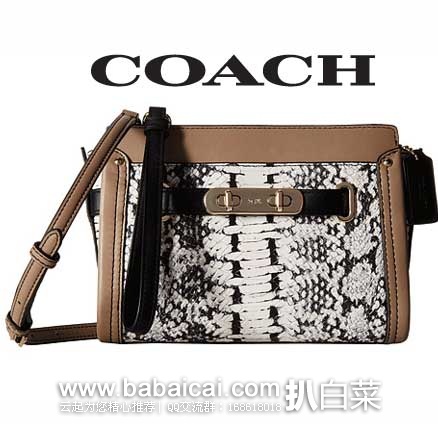 6PM：COACH 蔻驰 女士 蟒蛇纹真皮斜挎包（原价$285，现特价$139.99），公码9折新低$125.99