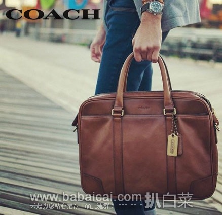 COACH Bleecker Leather Commuter蔻驰男士真皮公文包