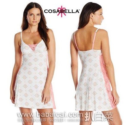 意大利原产 Cosabella 女士 深V吊带睡衣睡裙 原价0,现M码2.1折特价