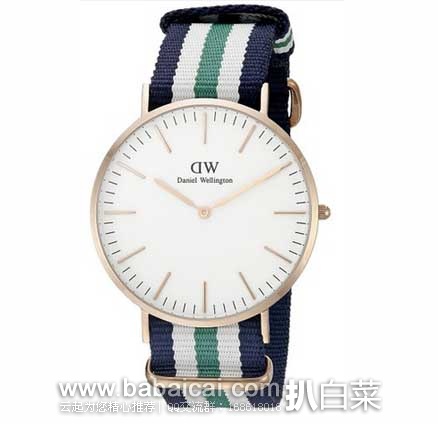 英国亚马逊：Daniel Wellington 0108DW Classic系列经典款 男士腕表（原价£149，现降至£58.19），直邮退税后实付£48.49，新低