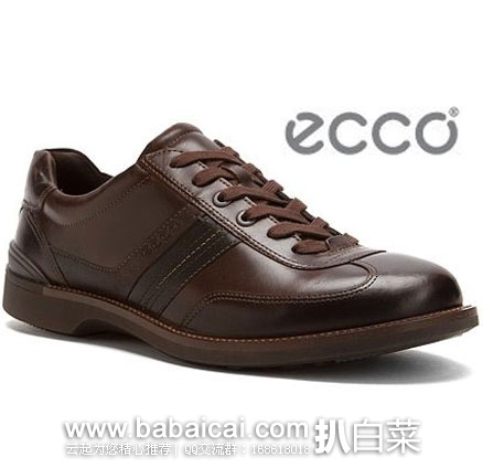 Prime会员7折！ECCO Men’s 芬恩系列 经典系带款男士 真皮休闲鞋 现降至$77.32，下单实付新低$54.12