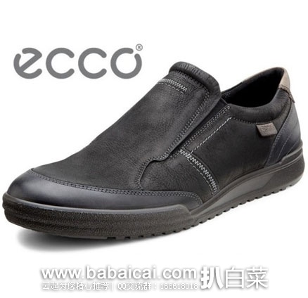 英国亚马逊：ECCO 爱步 Fraser 男士 真皮一脚蹬休闲鞋 原价$100，现降至£45，直邮退税后£37.5