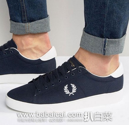Prime会员7折！Fred Perry 弗莱德派瑞 男士帆布休闲鞋  现特价.76，下单7折后实付