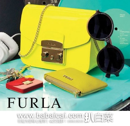 FURLA 芙拉 Metropolis Mini Crossbody 女士 小牛皮经典荧光黄小猪包 6PM:FURLA 芙拉 Metropolis Mini Crossbody 女士 小牛皮经典荧光黄小猪包 原价8,现特价9.99