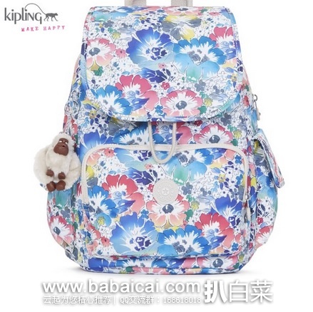 KIPLING 吉普林 双肩背包 电脑包 原价$124,现历史低价$45.99,到手仅¥375