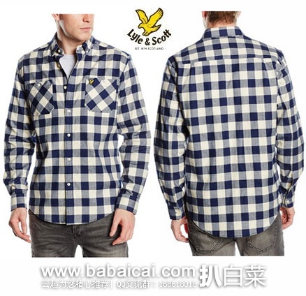 LYLE & SCOTT 苏格兰金鹰 男士 纯棉 经典格纹款长袖衬衫 英国亚马逊:LYLE & SCOTT 苏格兰金鹰 男士 纯棉 经典格纹款长袖衬衫(原价£80,现降至£24),直邮退税后实付新低£20
