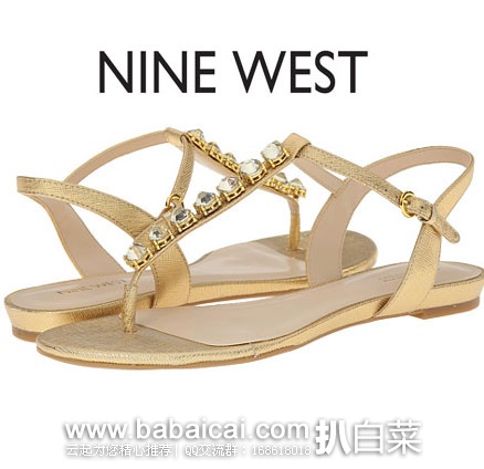Nine West 玖熙 Oberlander 女款 真皮平底凉鞋 6PM:Nine West 玖熙 Oberlander 女款 真皮平底凉鞋 原价,现降至.44