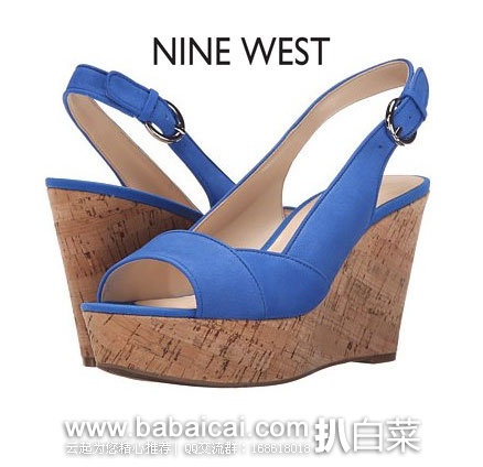 6PM:Nine West 玖熙 Caballo 女士 磨砂真皮坡高跟凉鞋 原价,现降至.99