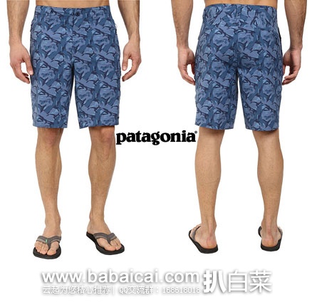 6PM：Patagonia 巴塔哥尼亚 男士 迷彩蓝花色短裤  原价$89，现3折特价$26.7