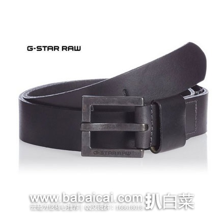 英国亚马逊：G-Star Men’s Duko Belt 男款真皮腰带  （原价£27.42，现降至£18），直邮退税后实付£15