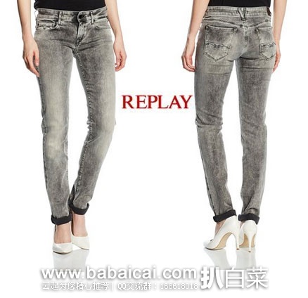 法国亚马逊：Replay 女士 Slim Fit 修身牛仔裤  现售价3.4折€51.26，直邮退税后实付€42.72