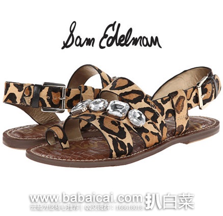 6PM：Sam Edelman Dailey 女士 真皮罗马凉鞋  原价$150，现降至1折$15