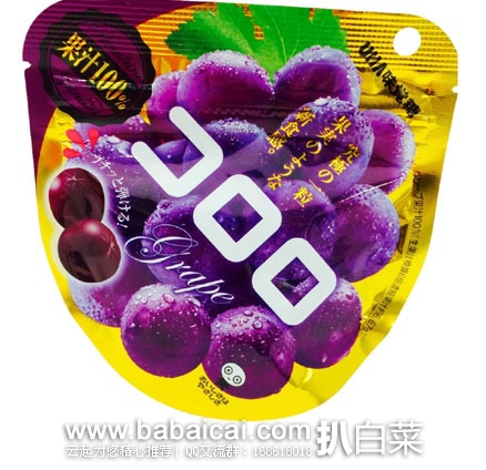 日本亚马逊：UHA 味觉糖 葡萄味 40g×6袋  现特价655日元（约￥41）