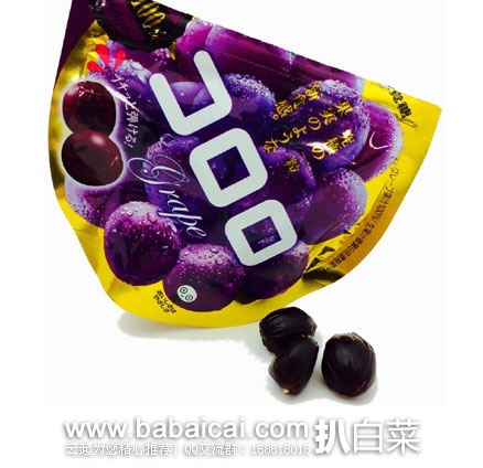 日本亚马逊：UHA 味觉糖 葡萄味 40g×6袋  补货特价691日元（约￥46）