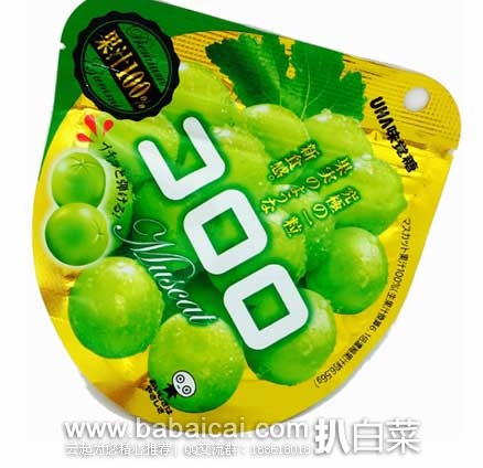 日本亚马逊：味觉糖 纯正100%青葡萄果汁软糖 40g×6袋  现补货特价842日元（约￥56元）