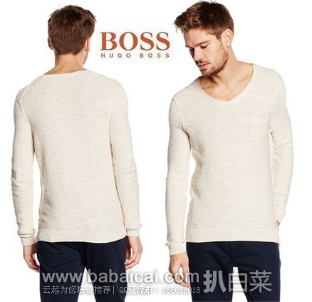 BOSS Orange 雨果博斯 男士 纯棉长袖针织衫 英国亚马逊:BOSS Orange 雨果博斯 男士 纯棉长袖针织衫 原价£105,现降至£33.32,直邮退税后£27.77