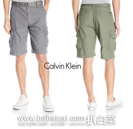 Calvin Klein Jeans Belted 男士 纯棉休闲短裤 现降至$18.03