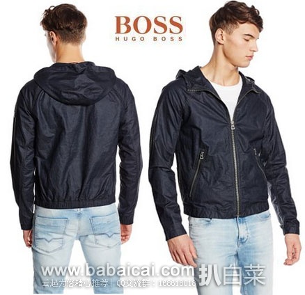 英国亚马逊：HUGO BOSS 雨果博斯 橙标 男士 亚麻轻便休闲夹克  原价£280，直邮退税后实付2.5折£70.08
