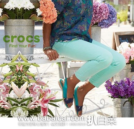 Crocs 卡洛驰 Color Block Flat 女士 时尚平底凉鞋