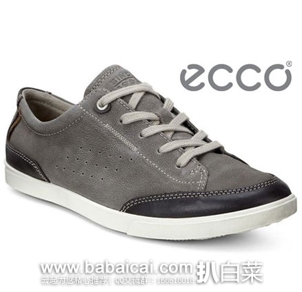 6PM：ECCO 爱步 Collin Casual Tie Fashion Sneaker 男款 真皮休闲鞋 原价$140，现$69.99，公码9折新低$62.99，到手￥520，国内￥1799