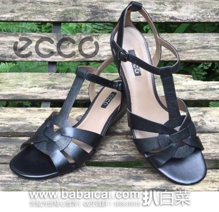 6PM:ECCO 爱步 Rivas 45 Wedge 女士 真皮坡跟凉鞋 原价0,现4.1折降至.99