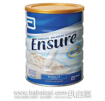 澳洲ChemistWarehouse药房：Ensure 雅培安素成人/青少年高钙高蛋白奶粉850g AU$32.99（约￥169）