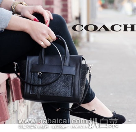 6PM:COACH 蔻驰 Bleecker 女士 大号真皮单肩手提包 (原价8,现9.99),公码9折后新低4.99