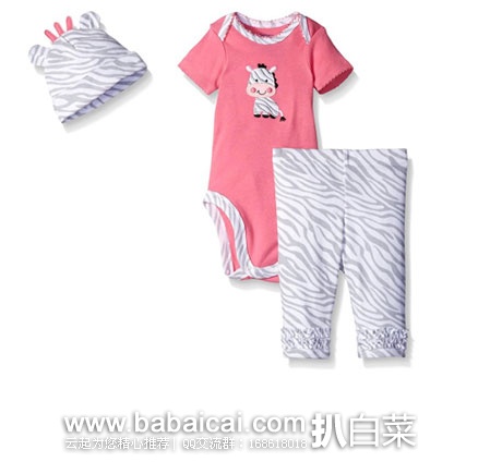 Gerber 嘉宝 女宝 纯棉3件套（ 6-9月）  现售价$4.62 ，近期低价