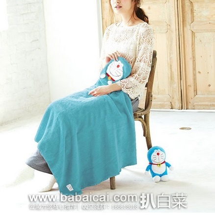 日本亚马逊：Doraemon 哆啦A梦 大型本杂志 附送机器猫玩偶 空调毯 特价1566日元，直邮无税