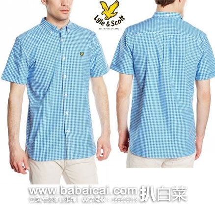 英国亚马逊:LYLE & SCOTT 苏格兰金鹰 男士纯棉短袖衬衫 现降至£24.09起,直邮退税后实付£20.08