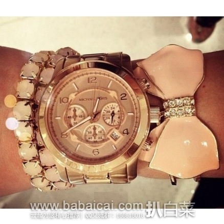 英国亚马逊:MICHAEL KORS 女士玫瑰金三眼计时腕表 原价£263,现£99.42,直邮退税实付£82.48,直邮含税到手仅¥995