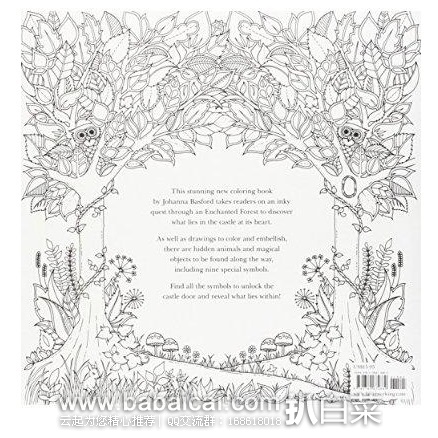 Enchanted Forest 魔法森林填色本 特价$8.27，直邮免税，到手约￥121