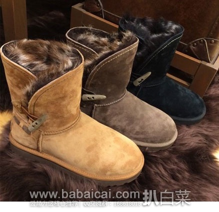 6PM:推荐9 款UGG 女士 牛角扣可翻折皮毛一体雪地靴等经典雪地靴,叠加9折码后更低价!