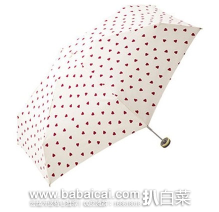 日本亚马逊：w.p.c. 心形图案 爱心折叠伞  降至2376日元（约￥157元）