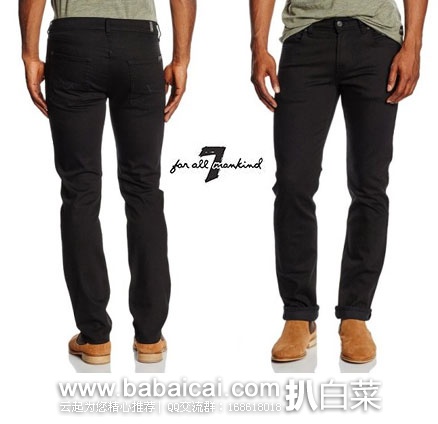 英国亚马逊：7 For All Mankind 7牌 男士 Slimmy Slim修身款直筒牛仔裤 原价£140，现降至£45.12，直邮退税后£41.23