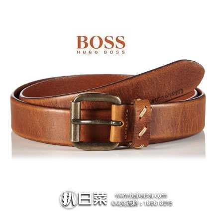 英国亚马逊：BOSS Orange 橙标系列 Jolly 男款  真皮休闲皮带 原价£75，现降至£36.45，直邮退税新低£30.38