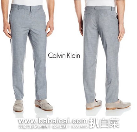 Calvin Klein Poly V Drawcord 男士 修身款正装西裤 Calvin Klein Poly V Drawcord 男士 修身款正装西裤 原价,现降至.62起