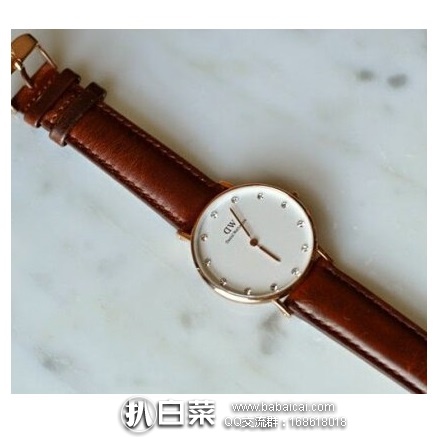 英国亚马逊:Daniel Wellington 丹尼尔惠灵顿 0900DW 女士 真皮表带施华洛世奇水晶腕表 现£55.44,直邮退税实付£46.2,直邮到手¥493