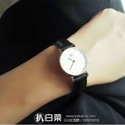 亚马逊海外购：Daniel Wellington 丹尼尔惠灵顿 0903DW/0901DW 女士 真皮表带施华洛世奇水晶腕表 限时特价￥419包邮