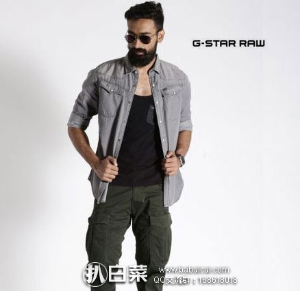 西班牙亚马逊：G-Star 男士纯棉牛仔衬衫 原价€99.95，现降至€52.64，优惠后€33.5