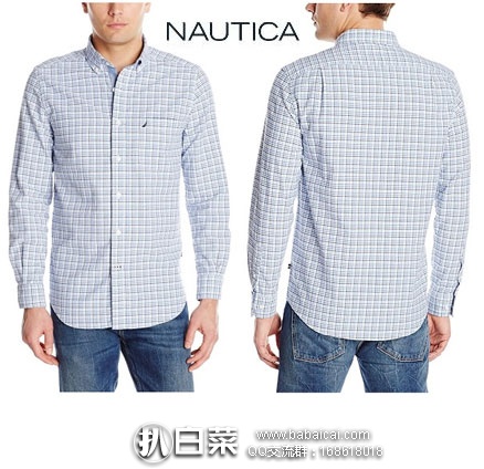 NAUTICA 诺帝卡 男士 全棉长袖衬衫  原价$70，现降至$20.79