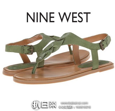 Nine West 玖熙 Kearin系列 女士 真皮编织夹趾平底凉鞋 6PM:Nine West 玖熙 Kearin系列 女士 真皮编织夹趾平底凉鞋 原价,现特价.99