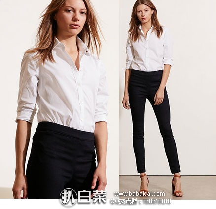Ralph Lauren拉夫劳伦：拉夫劳伦slim fit 女士修身纯棉休闲衬衫 降至$59.99，用码实付$41.99