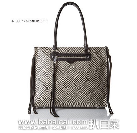 Rebecca Minkoff 瑞贝卡明可弗 Side Zip Regan Tote Shoulder Bag 女士真皮挎包 原价$295，现降至$101.03